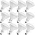 Luxrite BR40 LED Light Bulbs 14W (85W Equivalent) 1100LM 3500K Natural White Dimmable E26 Base 12-Pack LR31822-12PK
